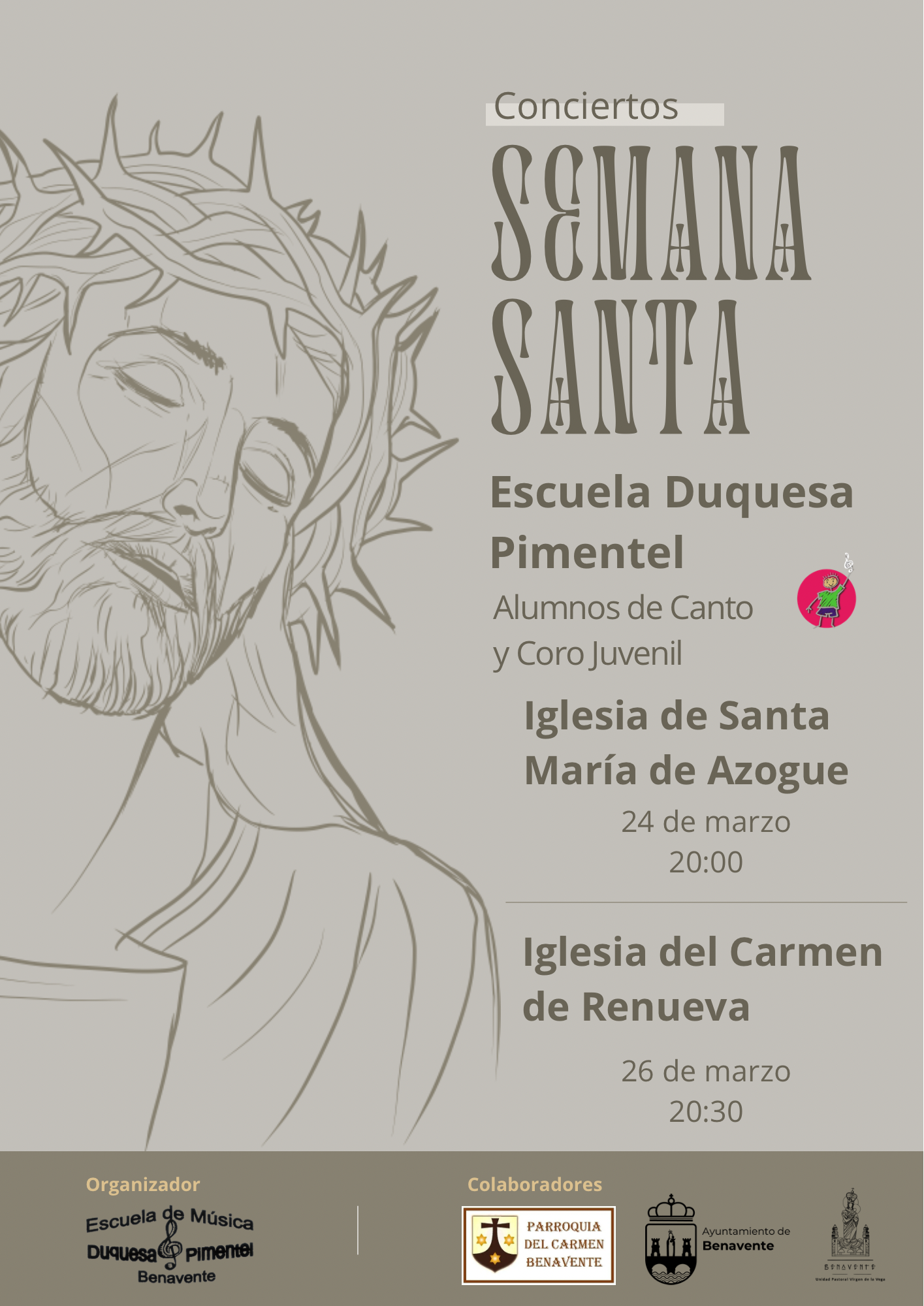 Concierto Semana Santa  coro juvenil y Coro del IES los Sauces en la Iglesia del Carmen