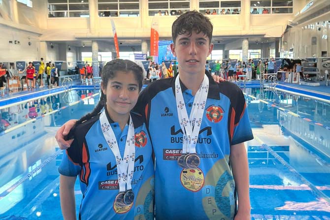 Campeón y subcampeona de España, Diego Palazuelo y Paula Martínez del Salvamento Benavente