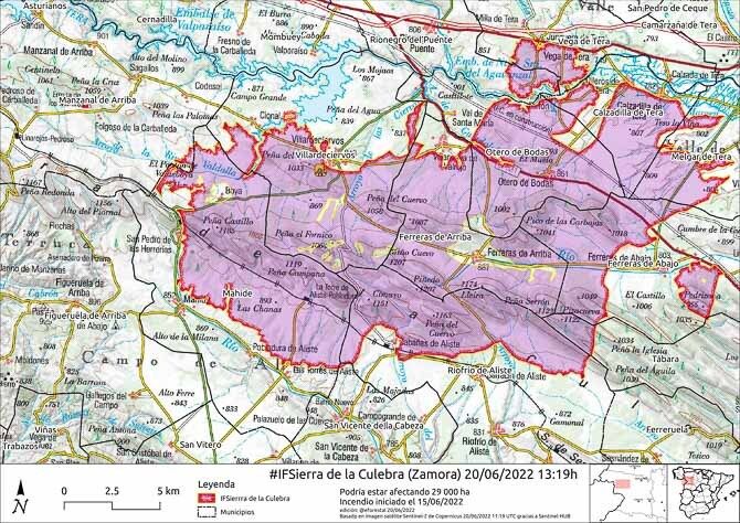 Mapa de Superficie afectada @eforestal