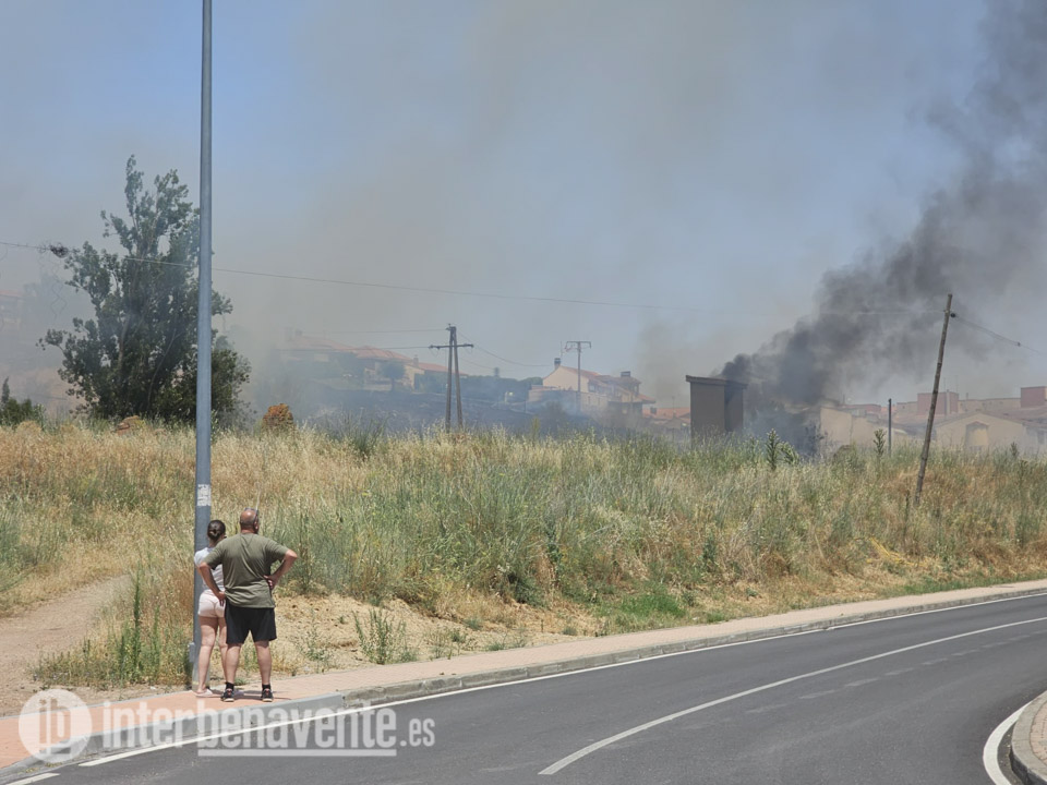Un incendio forestal  en la zona de las Cer&aacute;micas de Benavente moviliza a vecinos y medios de extinci&oacute;n