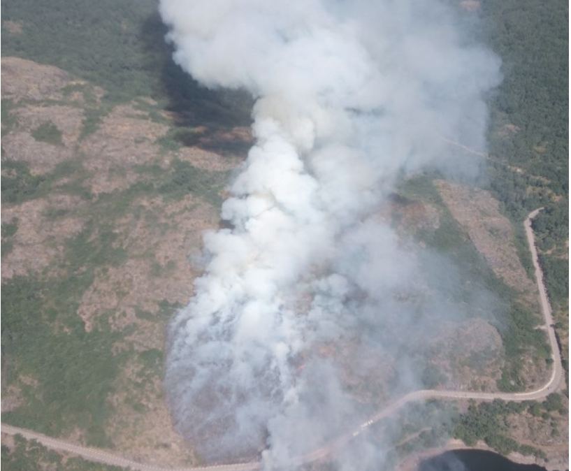 Un incendio forestal en Pias (Galende) obliga a cortar la ZA-102
