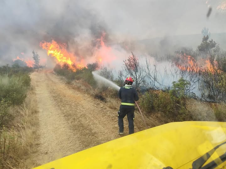 Un posible rayo origina un incendio esta mañana en Villalpando