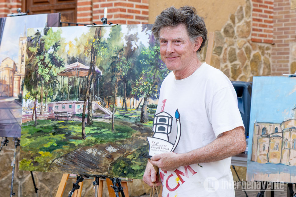 El salmantino Francisco Tom&aacute;s Medina se alza con el primer premio del XXVII Certamen de Pintura R&aacute;pida de Benavente