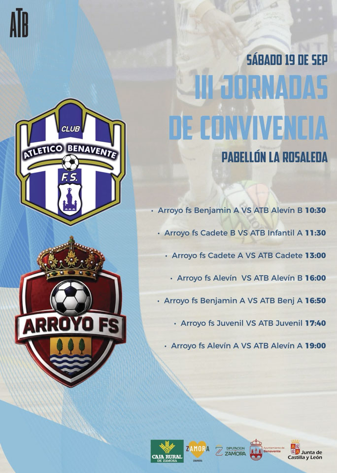 El Atlético Benavente y el Arroyo FS celebran sus III Jornadas de Convivencia con siete partidos de cantera