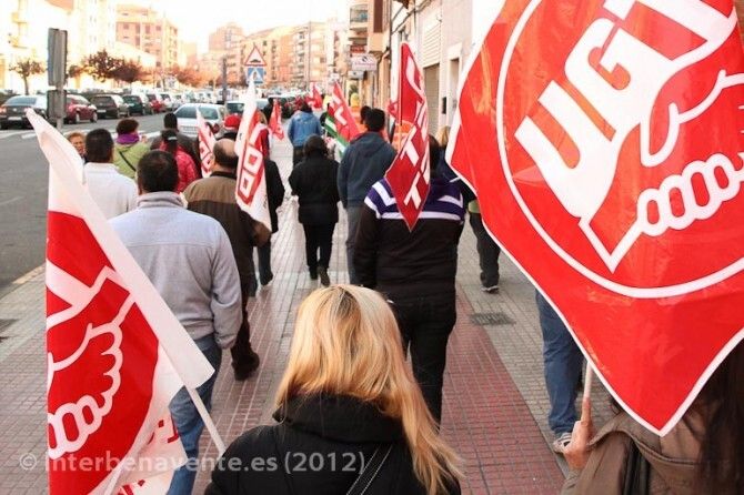Imagen de la huelga general celebrada en 2012 por las calles de Benavente